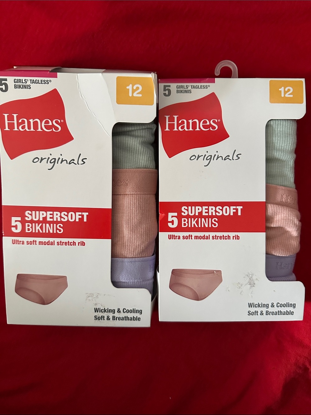 Hanes Originals Supersoft 10-Pack Bikinis - Sage, Blush, Gray, White, Tan